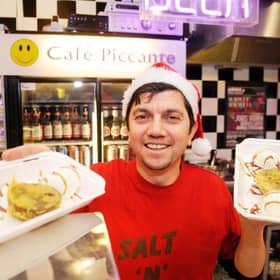 Edinburgh deep fried Christmas pudding