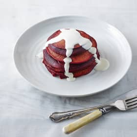 Red velvet pancakes