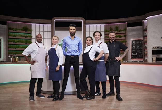 WARNING: Embargoed for publication until 00:00:01 on 25/02/2020 - Programme Name: Ready Steady Cook - TX: n/a - Episode: Ready Steady Cook - Generics (No. n/a) - Picture Shows: Mike Reid, Anna Haugh, Rylan Clark-Neal, Romy Gill, Ellis Barrie, Akis Petretzikis - (C) Endemol - Photographer: Graeme Hunter