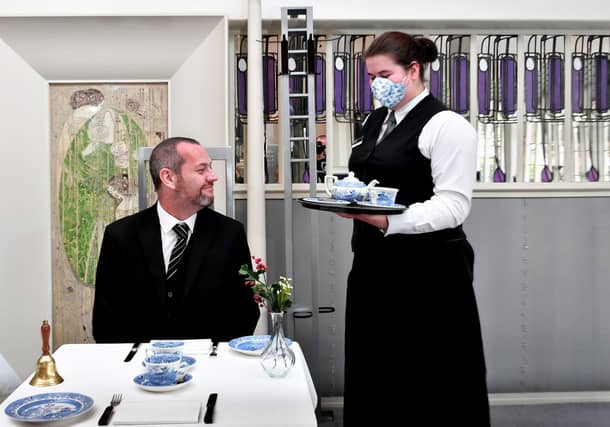 Picture : John Devlin. 26/09/2020. GLASGOW. Mackintosh at the Willow. 215-217 Sauchiehall Street, Glasgow, G2 3EX.
Rebecca Brodie (tea room assistant) and Clark Jones (restaurant manager) in the famously exquisite Salon de Luxe which will reopen October 15th 2020.
*******PLEASE NOTE THIS IS Mackintosh at the Willow NOT THE WILLOW TEA ROOMS
Crowdfunder raises £21,955 so far.
Help Save Mackintosh at the Willow
by Mackintosh at the Willow in Glasgow, Scotland, United Kingdom.
Help save Mackintosh at the Willow.
Like many not-for-profit organisations working in the tourism and hospitality sectors, we have been heavily impacted by the Coronavirus lockdown and, having only recently re opened after a painstaking restoration required to save this historical landmark, we are now facing the doors being closed for good once again.
We are asking for your help to raise enough money in order for us to continue our work in safeguarding the last surviving example of Charles Rennie Mackintosh’s Tea Room designs.
Your donation will assist us to re-open our doors once safe to do so, preventing the tearooms from falling back into disrepair, and to continue to provide education to young people across Scotland while providing employment, training and support for the young people who work with us.
Four years ago, supporters from far and wide kindly came together to help save and restore the much-loved original Willow Tea Rooms Building. Due to the severe impact of the Coronavirus we are in urgent need of financial support again, so that jobs and this unique heritage building are not tragically lost for posterity.
Visit our beautiful Tea Rooms in this internationally recognised, A listed building.
With a 200 seat restaurant across 3 floors and a variety of beautiful spaces each with their own character and unique design, including the Front and Back Saloons on the ground floor, the Gallery, the Billiard Room and the famous Salon de Luxe.
Enjoy filling breakfasts, tasty el
