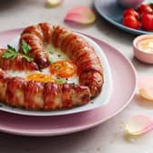 The pork sausage is wrapped in smoke bacon and laced with truffle (Picture: Marks and Spencers)