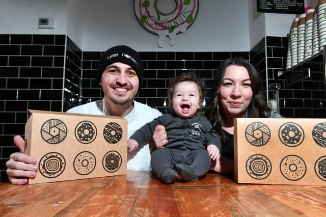 Iain and Annika Baillie with new addition to the Tantrum team baby Rory.