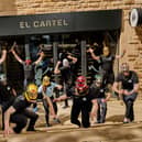 Mexican street food restaurant in Roxburgh Court, with a new style of face mask. 01