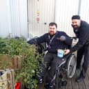 Chef Chris Bryden and student at the allotment