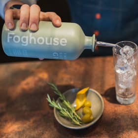 Foghouse Gin getting poured into glass