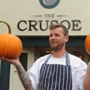 lower Largo, The Crusoe Chef Ross Traill with his newly acquired pumpkins from Largo Estate...the Crusoe is looking forward to the Autum fest.