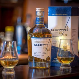 GlenWyvis Whisky on bar top