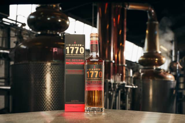 The Glasgow Distillery's award-winning Glasgow 1770 Single Malt Scotch Whisky is now sold in a larger 70cl (700ml) bottle with more sustainable packaging and environmentally friendly design.