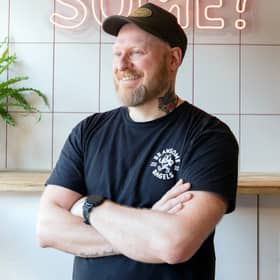 L-R Ian Brooke owner of Brawsome Bagels