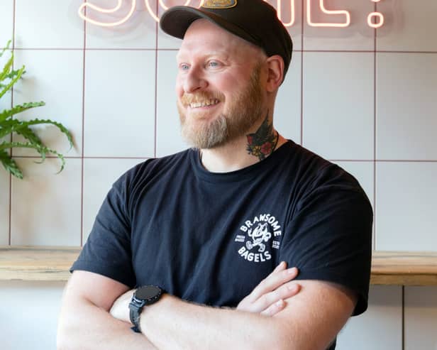 L-R Ian Brooke owner of Brawsome Bagels