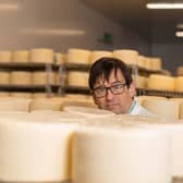Rory Stone hiding behind cheese