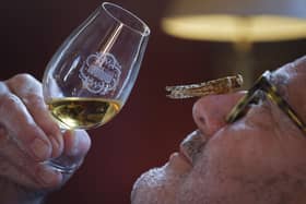 Whisky with critters tasting at the Scotch Malt Whisky Society, Edinburgh.
Photo shows Scott Begbie, SMWS member who lives in Stonehaven.

Photograph: Mike Wilkinson…18/04/23

Credit: Mike Wilkinson.

Copyright: Mike Wilkinson.

Mike Wilkinson.
07768 393673
mike@mike-wilkinson.com
www.mike-wilkinson.com