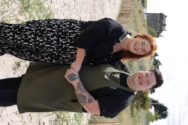 Kelly & Jamie Scott launch Sandbanks Brasserie. Portrait