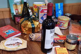 Some of the Christmas goodies for sale at Valvona and Crolla
