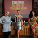 Cardhu 200 pioneer event at the Cardhu distillery, Speyside. Pictured in the story room at the distillery are the three Cardhu pioneers, from left- Lisa Lawson, Siobhan Mackenzie and Jawahir Al-Mauly. 
Picture: Colin Mearns