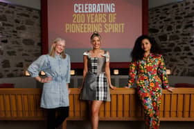 Cardhu 200 pioneer event at the Cardhu distillery, Speyside. Pictured in the story room at the distillery are the three Cardhu pioneers, from left- Lisa Lawson, Siobhan Mackenzie and Jawahir Al-Mauly. 
Picture: Colin Mearns