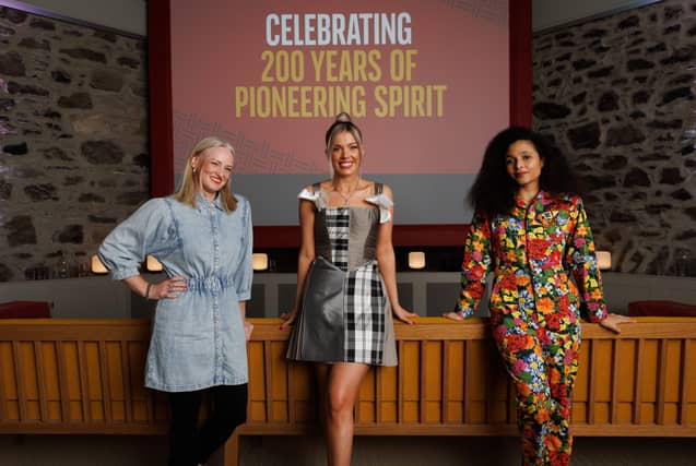 Cardhu 200 pioneer event at the Cardhu distillery, Speyside. Pictured in the story room at the distillery are the three Cardhu pioneers, from left- Lisa Lawson, Siobhan Mackenzie and Jawahir Al-Mauly.
Picture: Colin Mearns