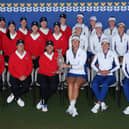 Captains Angela Stanford and Anna Nordqvist pictured with the teams for the 20th Solheim Cup at Bernardus Golf in Cromvoirt, Netherlands 