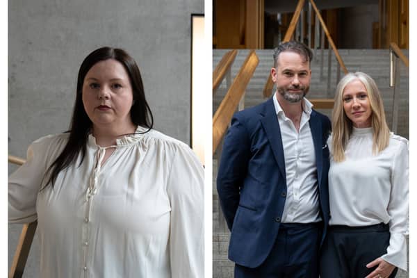Elizabeth Crammond, Katie Lyon and Edward Corrie have spoken out about their experiences with miscarriage 