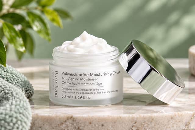 The final step: Kimberley Walsh’s £49.99 Polynucleotide Moisturising Cream combines plant-derived PDRN with vitamins C and E, ginseng and hyaluronic acid.