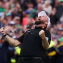 Shane Lowry celebrates his record 11-shot victory in the Amgen Irish Open at Trump International Golf Links in Doonbeg 