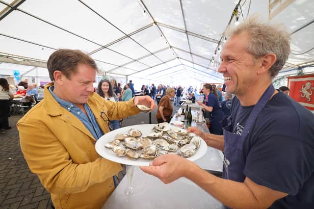 Matt Tebbutt about to try an oyster