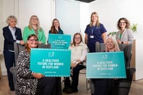 Back left to right is Professor Anna Glasier, strategic political adviser Amy Callaghan, women’s health strategic adviser Jessica Wilson, supported self-management facilitator Jude Murray, and clinical adviser Dr Amy Small, and front from left is Jennie Glennie, Angela Bradley and Jane-Claire Judson.