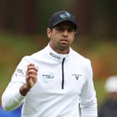 Aaron Rai acknowledges the crowd following a birdie on the 11th green on day one of the BMW PGA Championship at Wentworth Golf Club