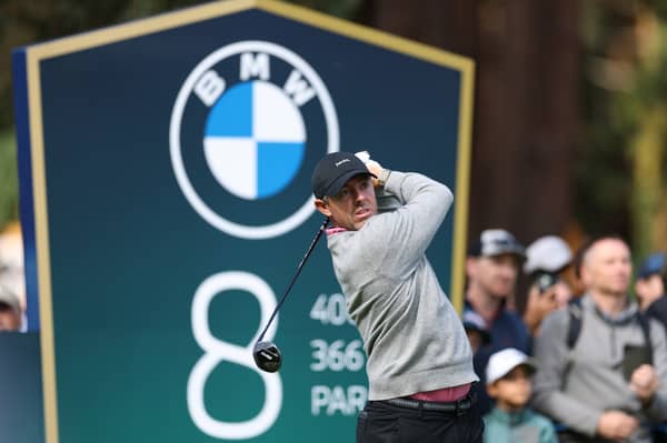 Rory McIlroyin action on day one of the BMW PGA Championship at Wentworth Golf Club