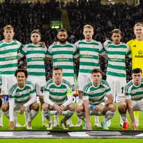  The Celtic starting eleven during a UEFA Europa League 2026/27 League Phase MD1 match against  Ferencvaros at Celtic Park