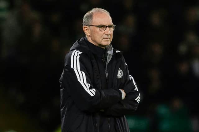 Celtic manager Martin O'Neill watches on sternly during the 3-1 defeat by Ferencvaros.