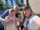 Ian Alexander with his wife Kathleen and sons Sonny, six, and Ollie, four