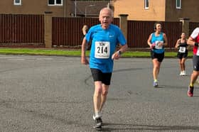 90-year-old runner Ian Winship recorded a world’s best time for the 10K distance in Cumbernauld last month. Picture: Lorna Breakenridge