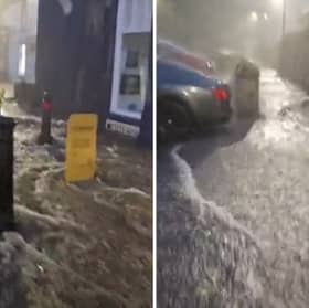 One street in North Berwick turned into a river after overnight flash flooding across Edinburgh and the Lothians.