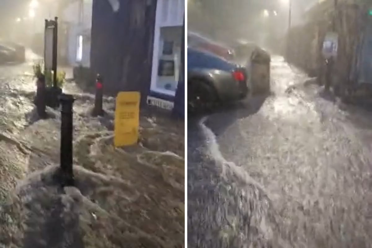 Watch as severe flooding hits North Berwick street after heavy overnight rain