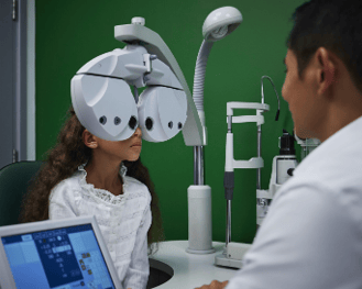 Children are often nervous during these eyetests