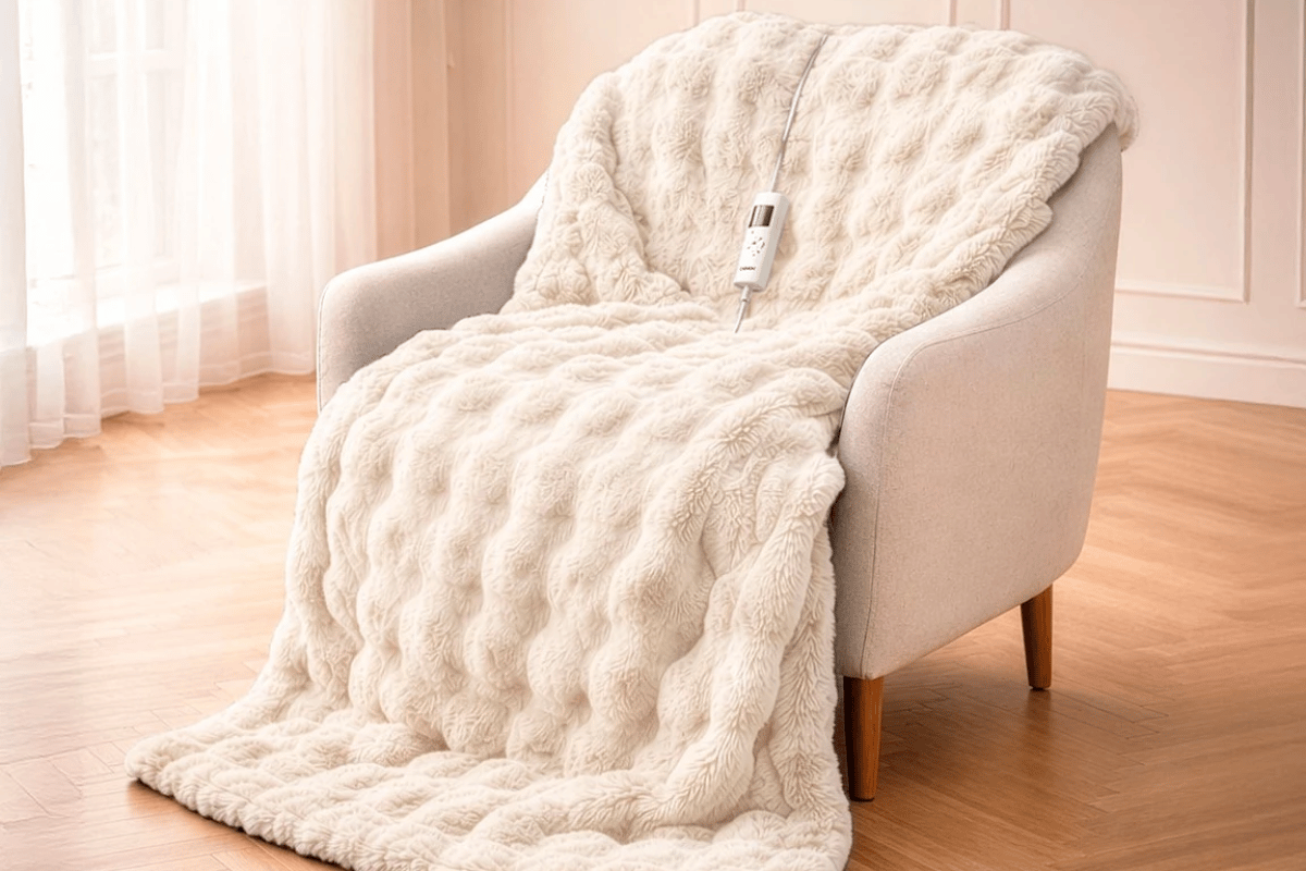 Very’s £70 bubble fleece heated throw is made for cosy autumn nights