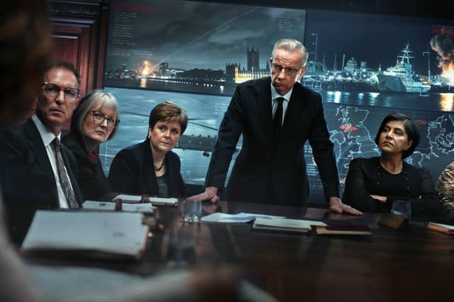 Sky's docu-drama The Wargame sees former government ministers, including Michael Gove and Nicola Sturgeon, try to deal with a possible Russian attack (Picture: Justin Downing)