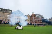 Claire Dowling officially became  the first woman to serve as captain of The Royal and Ancient Golf Club of St Andrews at the traditional driving-in ceremony on the 1st tee of the Old Course on Friday morning 