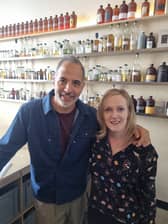 Yotam Ottolenghi and food and drink editor Rosalind Erskine at the Woven lab in Leith