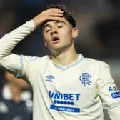 Rangers winger Findlay Curtis react after missing a chance against Falkirk