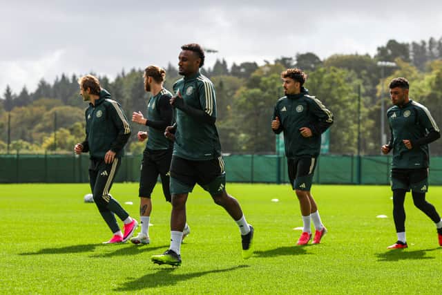 Celtic winger Haissem Hassan (front) has withdrawn from international duty with Egypt due to injury. (Photo by Craig Williamson / SNS Group)