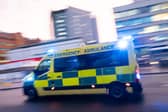 An ambulance responds to an emergency