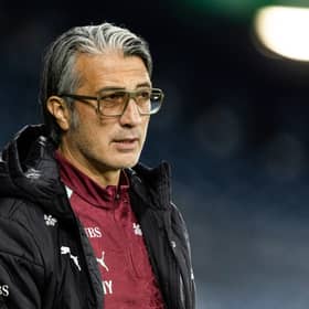 Switzerland head coach Murat Yakin took a training session at Hampden ahead of the Scotland match but was unable to speak at the press conference due to a hearing issue. (Photo by Craig Foy / SNS Group)