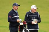 Padraig Harrington talks tactics with his trusty caddie Ronan Flood during last year’s Alfred Dunhill Links Championship 