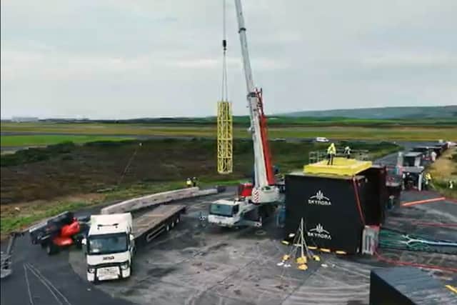 Skyrora carried out a 45-second “hot fire” test of a smaller version of its orbital launch vehicle at a special site in Machrihanish, Argyll and Bute