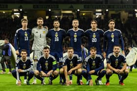 The Scotland team pictured before the Nations League match against Switzerland at Hampden.