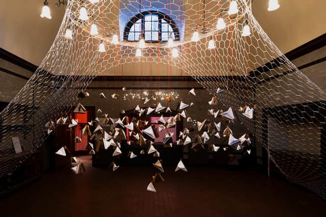 Ban Lei's installation 153 Returning Birds at The Listening House