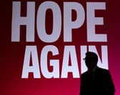 Andy Burnham, silhouetted against the party slogan 'Hope Again' at the Labour party conference, is certainly providing fresh hope to supporters of a return to the EU (Picture: Christopher Furlong)