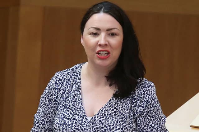 Monica Lennon in the Scottish Parliament
